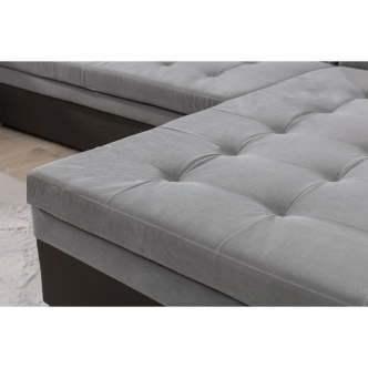 Rohová sedačka ESSLOR, pravá, světle šedá/tmavě šedá