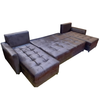 Rohová sedačka HELVEN U, tmavě šedá látka