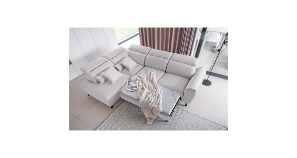 Rohová sedačka INMUTEF 01, levá, světle šedá látka