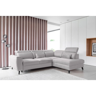 Rohová sedačka INMUTEF 01, pravá, světle šedá látka