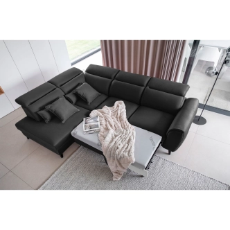 Rohová sedačka INMUTEF 12, levá, tmavě šedá látka