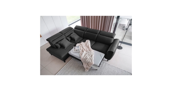 Rohová sedačka INMUTEF 12, levá, tmavě šedá látka