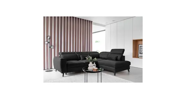 Rohová sedačka INMUTEF 12, pravá, tmavě šedá látka