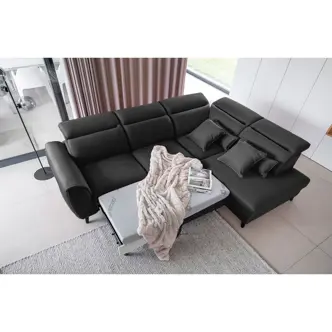 Rohová sedačka INMUTEF 12, pravá, tmavě šedá látka