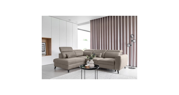 Rohová sedačka INMUTEF 16, levá, béžová látka