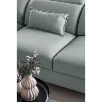 Rohová sedačka INMUTEF 17, levá, světle šedá látka