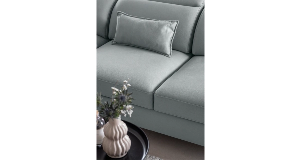 Rohová sedačka INMUTEF 17, levá, světle šedá látka