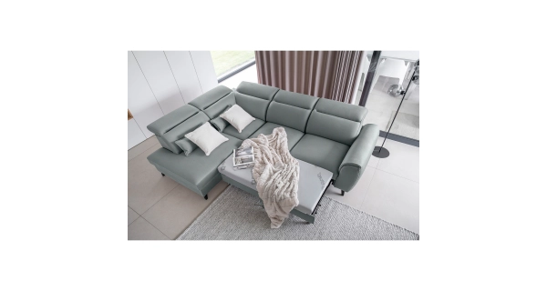 Rohová sedačka INMUTEF 17, levá, světle šedá látka