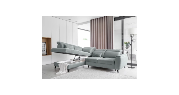 Rohová sedačka INMUTEF 17, levá, světle šedá látka