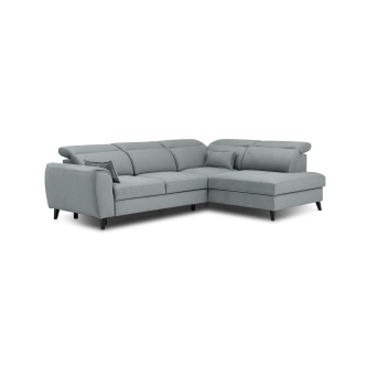 Rohová sedačka INMUTEF 17, pravá, světle šedá látka