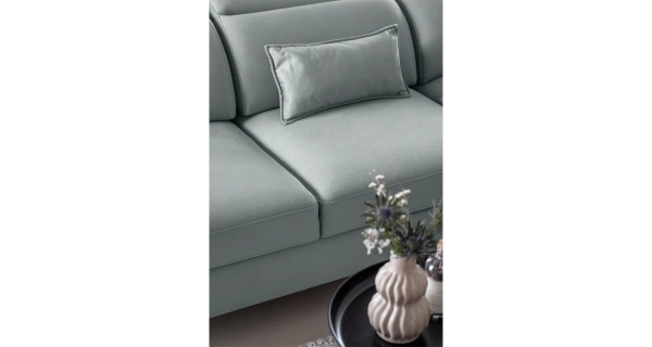 Rohová sedačka INMUTEF 17, pravá, světle šedá látka