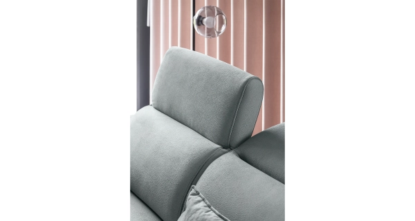 Rohová sedačka INMUTEF 17, pravá, světle šedá látka