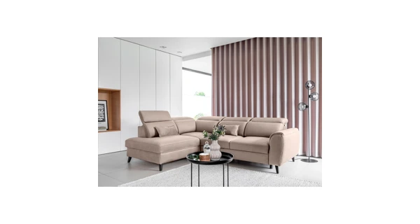 Rohová sedačka INMUTEF 21, pravá, béžová látka