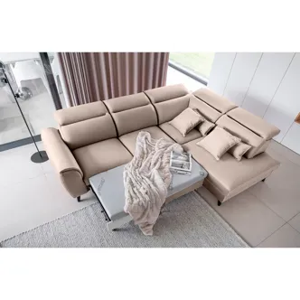 Rohová sedačka INMUTEF 21, pravá, béžová látka