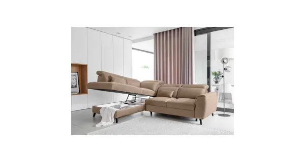 Rohová sedačka INMUTEF 23, levá, béžová látka