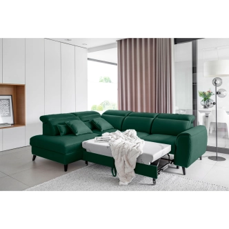 Rohová sedačka INMUTEF 32, levá, zelená látka