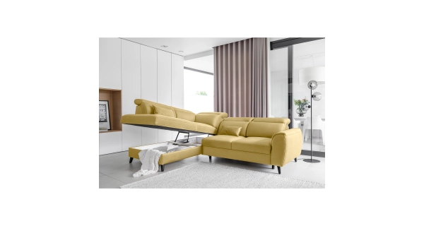 Rohová sedačka INMUTEF 42, levá, krémová látka