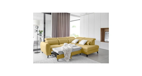 Rohová sedačka INMUTEF 42, pravá, krémová látka