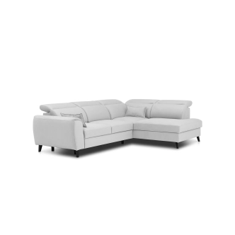 Rohová sedačka INMUTEF 43, pravá, bílá látka