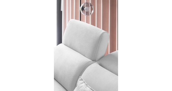 Rohová sedačka INMUTEF 43, pravá, bílá látka