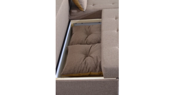 Rohová sedačka KAISON 19, hnědá/béžová