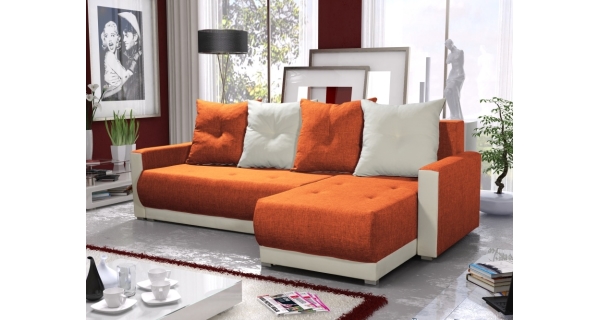 Rohová sedačka KAISON BIS 20, oranžová/krémová