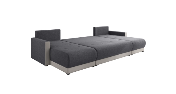 Rohová sedačka KAISON U 2, šedá látka/černá látka