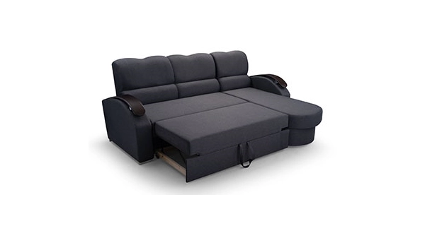 Rohová sedačka KITANE, tmavě šedá/světle šedá, levá