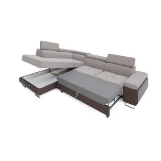 Rohová sedačka LAING L, levá, cappuccino/hnědá