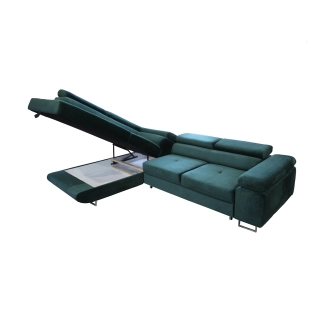 Rohová sedačka LAING L, levá, zelená