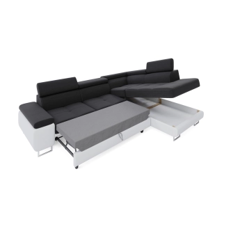 Rohová sedačka LAING L, pravá, černá/bílá