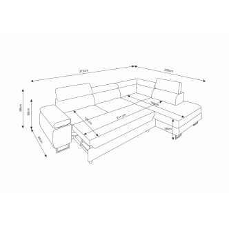 Rohová sedačka LAING L, pravá, světle šedá/šedá