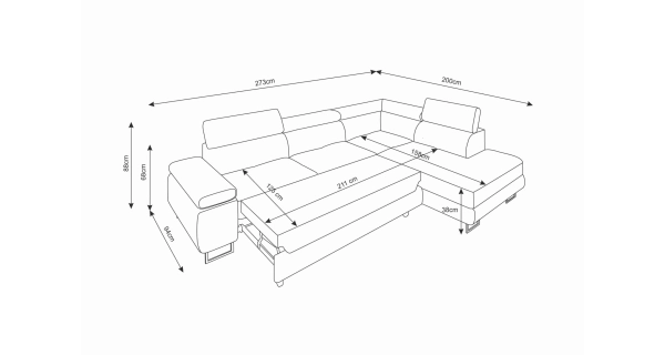 Rohová sedačka LAING L, pravá, zelená