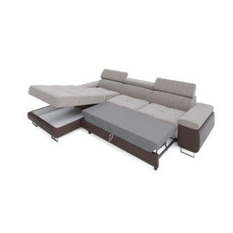 Rohová sedačka LAING MINI, levá, cappuccino/hnědá