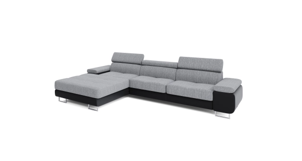 Rohová sedačka LAING MINI, levá, šedá/černá