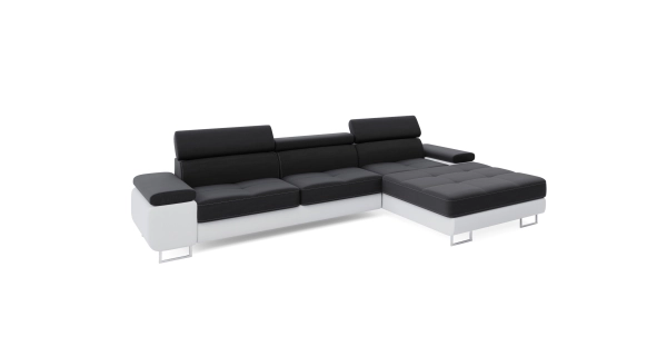 Rohová sedačka LAING MINI, pravá, černá/bílá