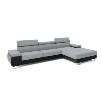 Rohová sedačka LAING MINI, pravá, šedá/černá