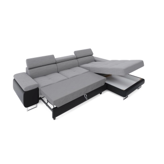 Rohová sedačka LAING MINI, pravá, světle šedá/černá