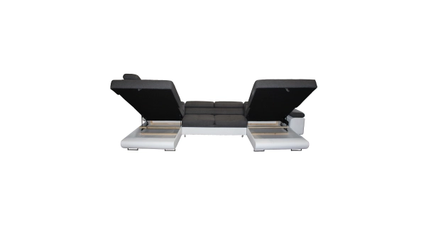 Rohová sedačka LAING U mini+L, levá, světle šedá/šedá