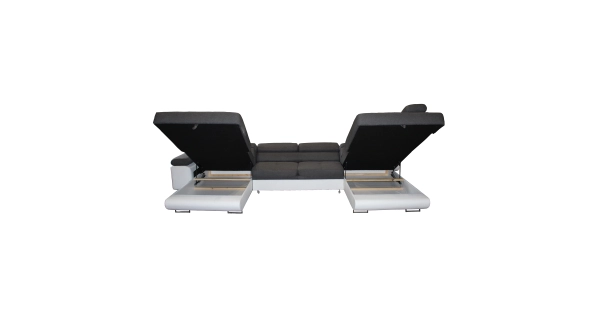 Rohová sedačka LAING U mini+L, pravá, červená/černá