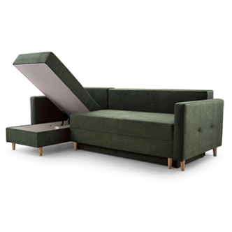 Rohová sedačka LALITA, zelená, pravá