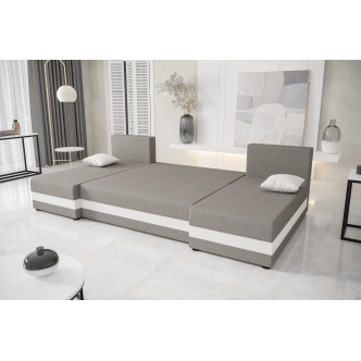 Rohová sedačka LEFHET U, béžová/hnědá