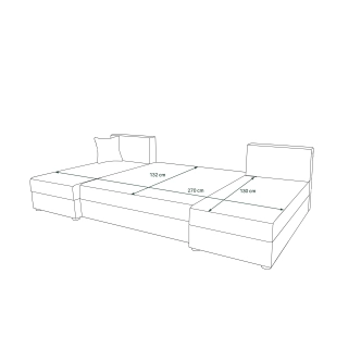 Rohová sedačka LEFHET U, béžová/hnědá