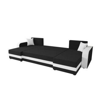 Rohová sedačka LEFHET U BIS, tmavě šedá/černá