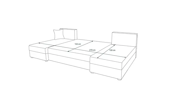 Rohová sedačka LEFHET U, hnědá/béžová