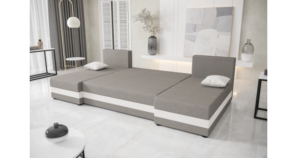 Rohová sedačka LEFHET U, tmavě šedá/světle šedá