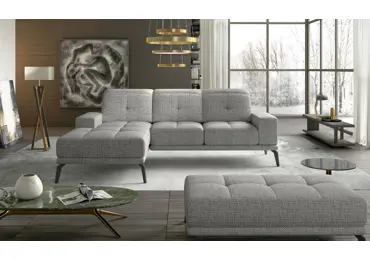 Rohová sedačka LITHOPS 01, šedá látka, levá