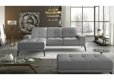 Rohová sedačka LITHOPS 11, světle šedá látka, levá