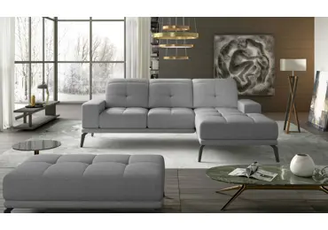Rohová sedačka LITHOPS 11, světle šedá látka, pravá