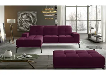 Rohová sedačka LITHOPS 21, vínově červená látka, levá
